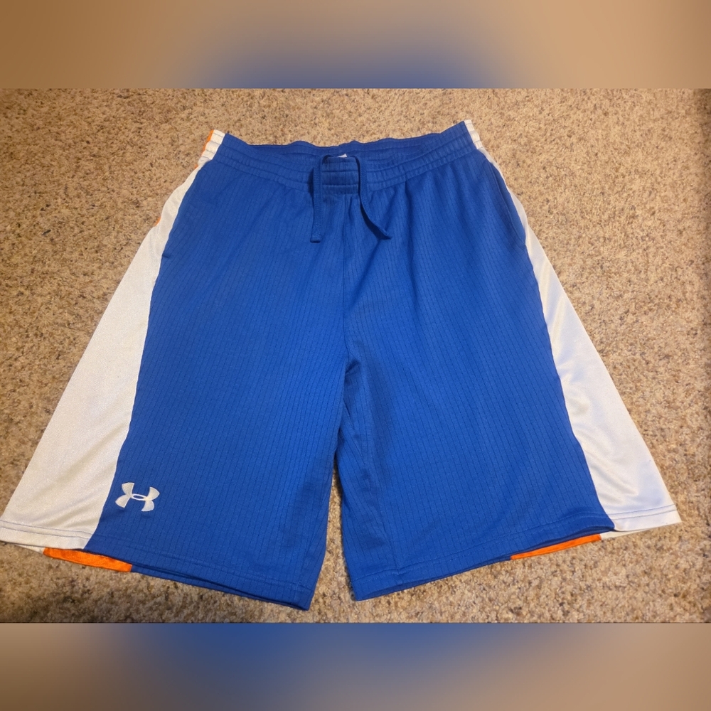 Men's Under Armour Blue Orange Florida Gator Color Athletic Shorts Size Large L